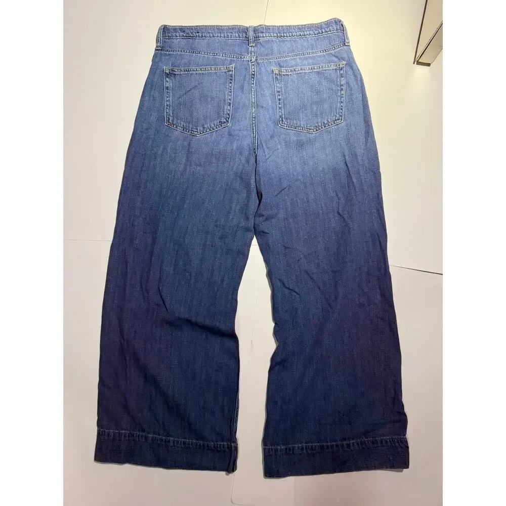 GAP Denim Women's High Rise Wide-Leg Jeans (Medium Wash, Size 16/33R)